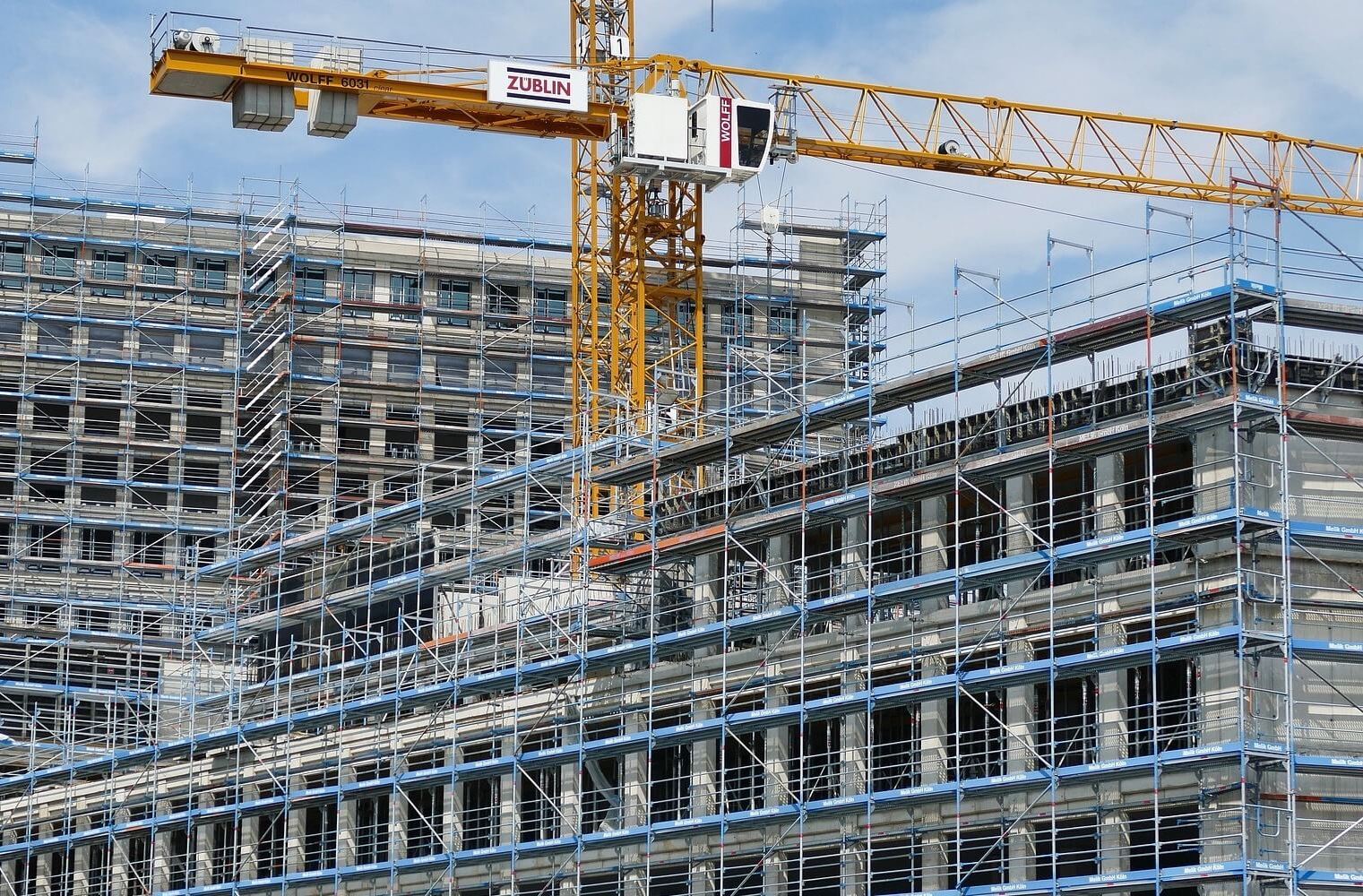 construction site with crane